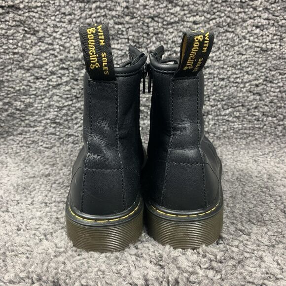 Dr Martens Delaney Black Leather Combat Boots Side Zip Womens Size 5 - Picture 2 of 8